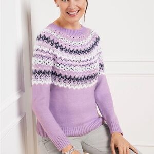 NWOT Talbots Lavender Fair isle Women's Sweater